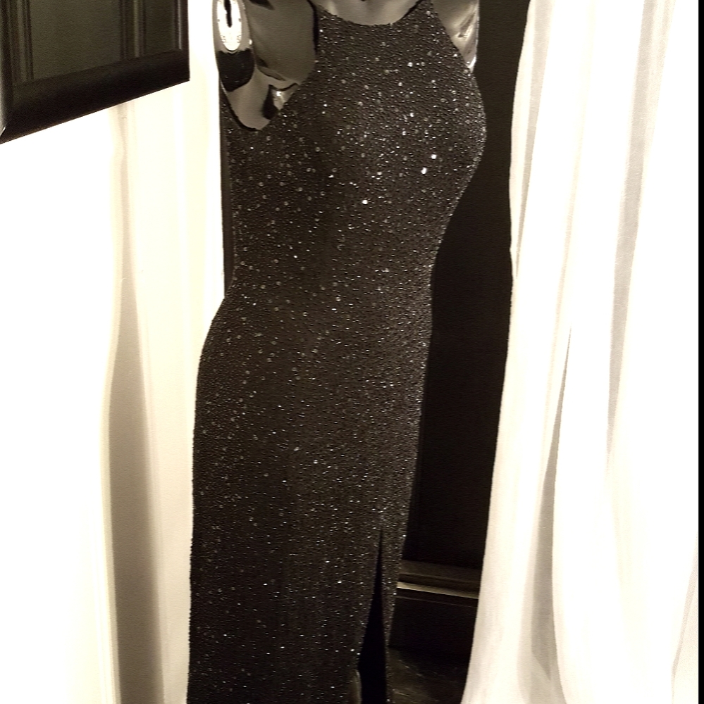 Full Sequined and Beaded Evening Gown